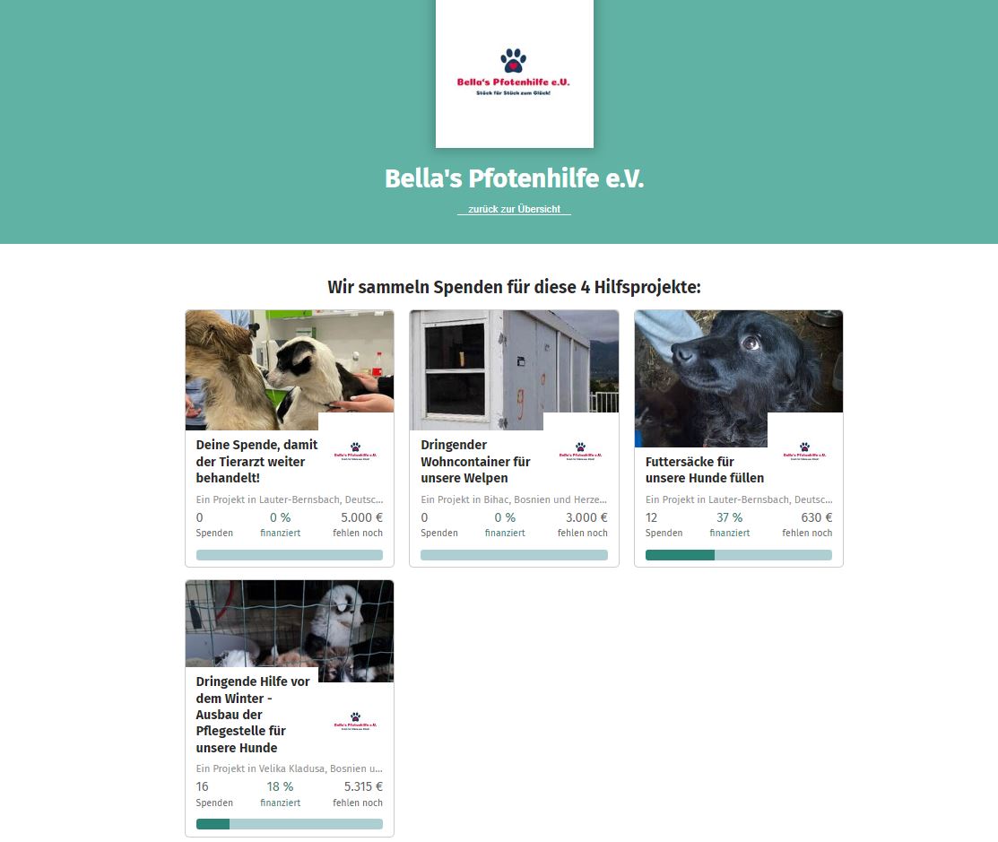 Tierschutzverein Bellas Pfotenhilfe Hunderettung Bosnien Hund adoptieren im Tierschutz Spendenaktionen